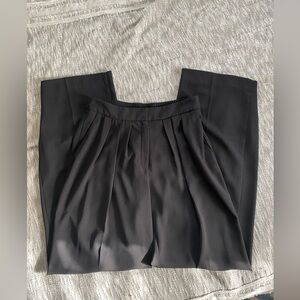 Mango Suit Collection✨Wide Leg Pleated Trouser Pants- Black